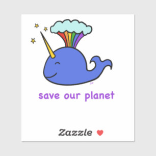 walvis , bespaart de plank sticker