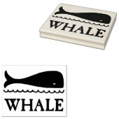 Walvis bij Zee Tekening Rubber Art Stamp Rubberstempel (Gestempeld)