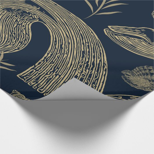  walvis blauw cadeaupapier (Hoek)