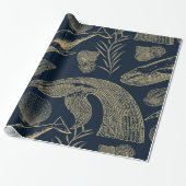  walvis blauw cadeaupapier (Uitgerold)