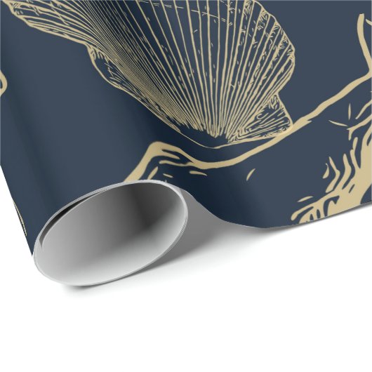  walvis blauw cadeaupapier (Rol Hoek)