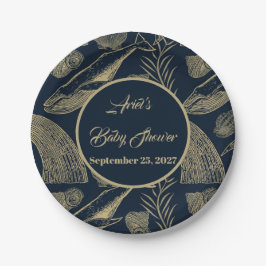 walvis blauw papieren bordje