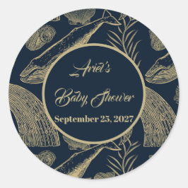 walvis blauw ronde sticker