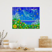 Walvis & Bloemen Poster (Keuken)