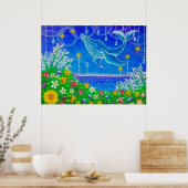 Walvis & Bloemen Poster (Keuken)