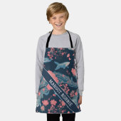 Walvis bloemig kleurrijk gepersonaliseerd patroon schort (Gedragen)