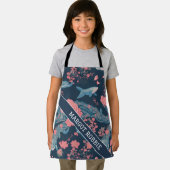Walvis bloemig kleurrijk gepersonaliseerd patroon schort (Insitu)