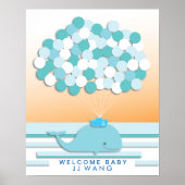 Walvis | Boek voor gasten op babyshower Print (Voorkant)