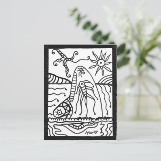 walvis briefkaart (Staand voorkant)