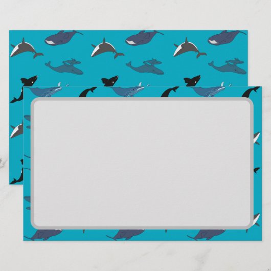 Walvis Briefpapier (Voorkant / Achterkant)