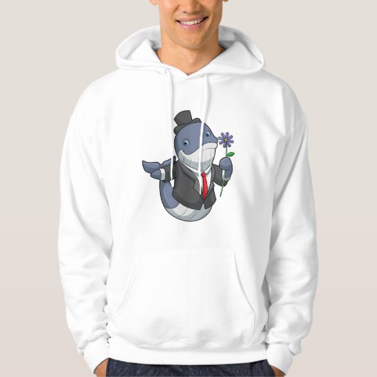 Walvis Bruidegom Bloem Hoodie (Voorkant)
