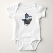 Walvis Bruidegom Bloem Romper (Voorkant)