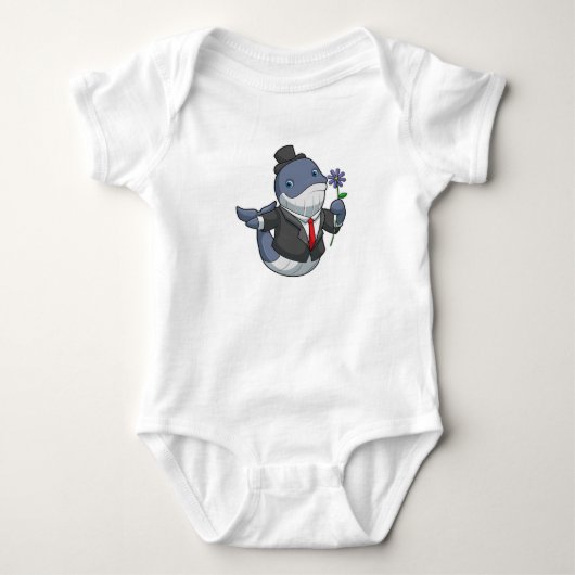 Walvis Bruidegom Bloem Romper (Voorkant)