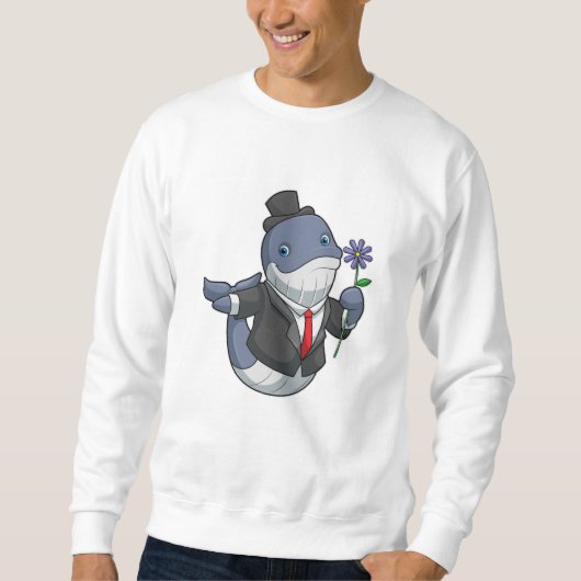 Walvis Bruidegom Bloem Trui (Voorkant)