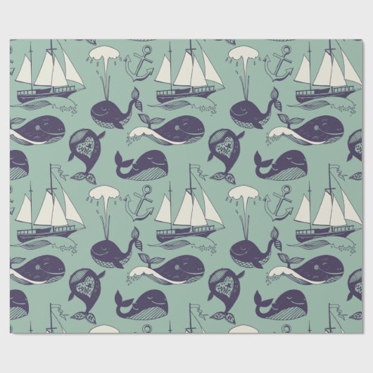 walvis cadeaupapier (Vlak)