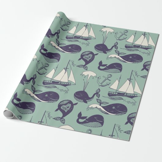 walvis cadeaupapier (Uitgerold)