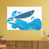 walvis canvas afdruk (Insitu (Woonkamer))