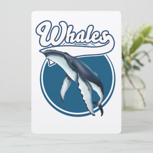 Walvis cartoon logo (Staand voorkant)