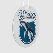 Walvis cartoon logo ornament (voorkant)