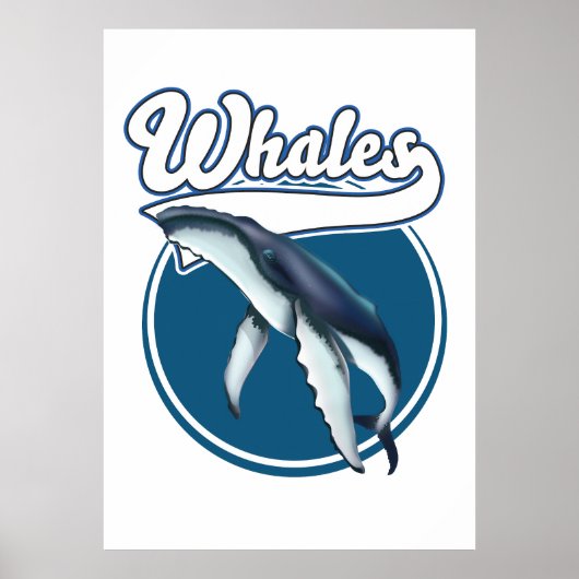 Walvis cartoon-logo poster (Voorkant)