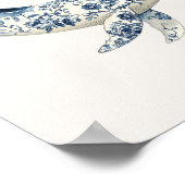 Walvis – Coastal Blue op Beige Wall Art Poster (Hoek)