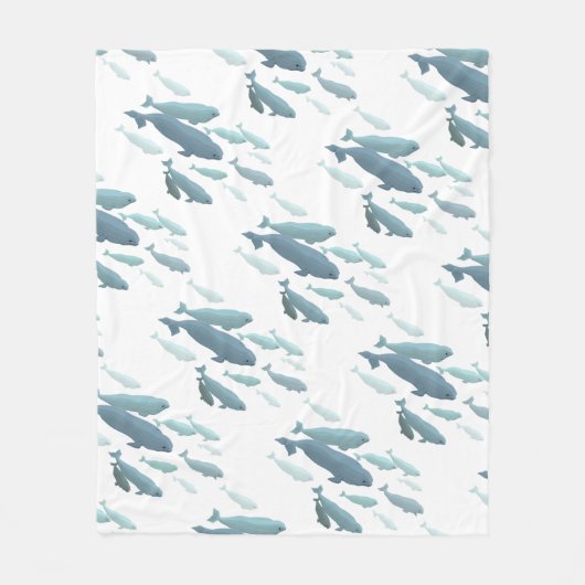 Walvis Dekbed Beluga Walvis Kunst Vlies Dekens (Voorkant)