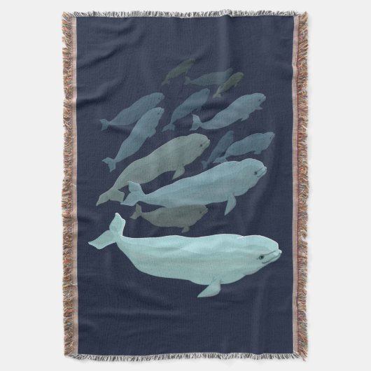 Walvis Dekbed Belugawalvis Kunst Werpdekens Deken (Voorkant Verticaal)