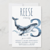 Walvis derde verjaardag uitnodiging (Voorkant)