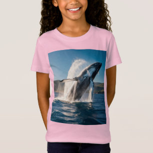 Walvis die een andere walvis draagt in de diepe oc t-shirt