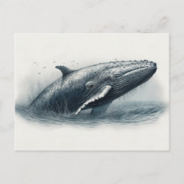 Walvis die uit de oceaan springt illustratie briefkaart