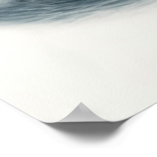 Walvis die uit de oceaan springt illustratie Klein Poster (Hoek)