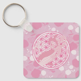 walvis, dierlijk totem,zen,chakra,levensbloem sleutelhanger