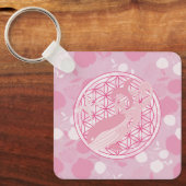 walvis, dierlijk totem,zen,chakra,levensbloem sleutelhanger (Voorkant)