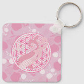 walvis, dierlijk totem,zen,chakra,levensbloem sleutelhanger (Achterkant)