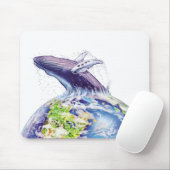 walvis en aarde ontwerp muismat (Met muis)