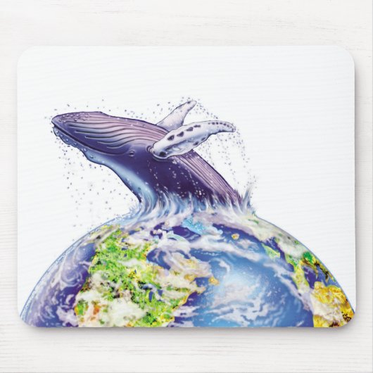 walvis en aarde ontwerp muismat (Voorkant)
