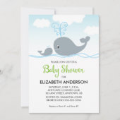 walvis en Baby walvis, uitnodiging tot Baby shower (Voorkant)