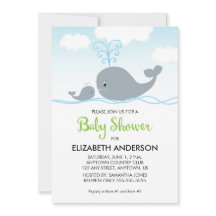 walvis en Baby walvis, uitnodiging tot Baby shower