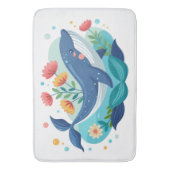 Walvis En Bloemen Mat (Voorkant Verticaal)