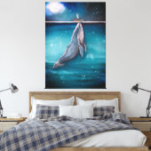 walvis en boot canvas afdruk (Insitu (Slaapkamer))