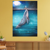 walvis en boot canvas afdruk (Insitu (Woonkamer))