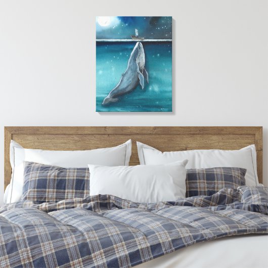walvis en boot canvas afdruk (Insitu (Slaapkamer))