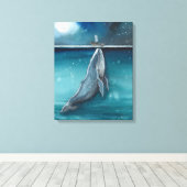 walvis en boot canvas afdruk (Insitu (Houten vloer))