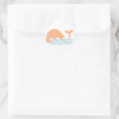 walvis en golven ronde sticker (Tas)