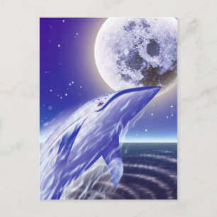 walvis en maan briefkaart