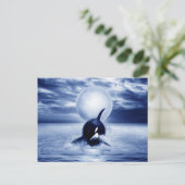 Walvis en maan in 2012 briefkaart (Staand voorkant)