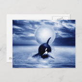 Walvis en maan in 2012 briefkaart (Voorkant / Achterkant)
