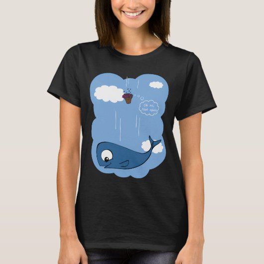 Walvis en petunia's t-shirt (Voorkant)