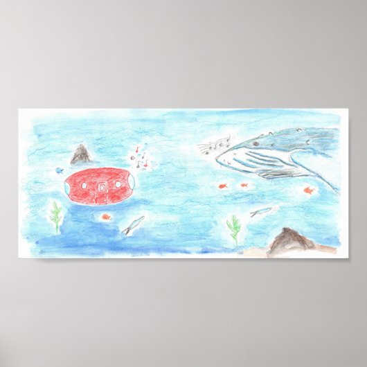 Walvis en Rode Renner Zingen Poster (Voorkant)