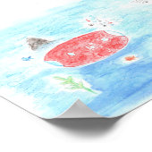 Walvis en Rode Renner Zingen Poster (Hoek)